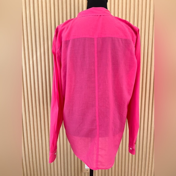 Lilly Pulitzer Pink Anna Maria Button Down Long Sleeves Cotton Shirt size xl - Picture 6 of 9